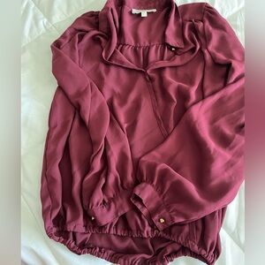 Maroon sheer blouse